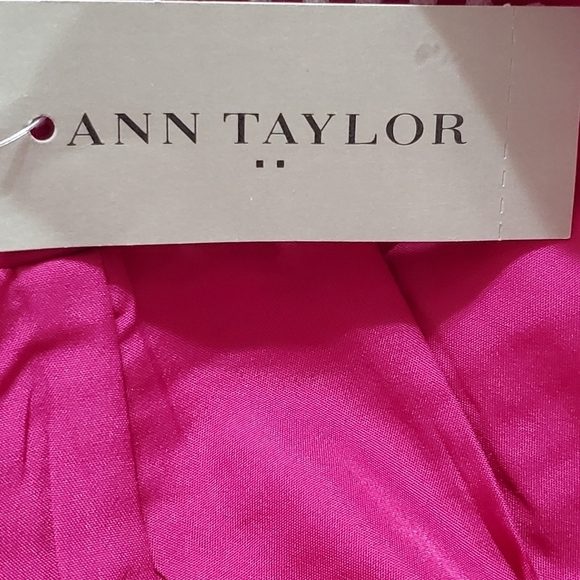 NWT Ann Taylor Size 10 Magenta/White Dot Pattern Skirt - Picture 6 of 7